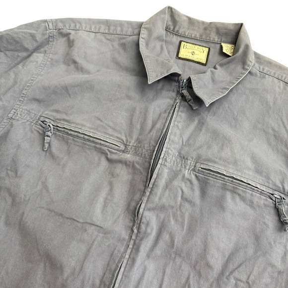 Bugle Boy Authentics Other - Bugle Boy Authentics Mens Short Sleeve Zip Up Casual Shirt Blue Size L Vintage